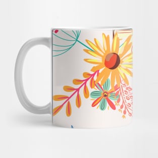 Floral pattern of yellow daisies and fennel Mug